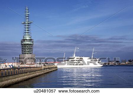 Stock Photo - Ship at Kobe Harbor. Fotosearch