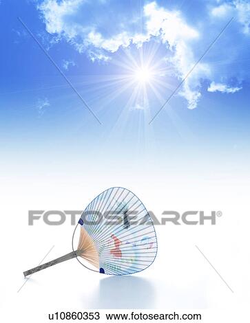Stock Image - Sky and fan, Digital Composite. Fotosearch