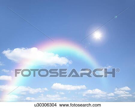 Picture - Sky, Sun and rainbow. Fotosearch