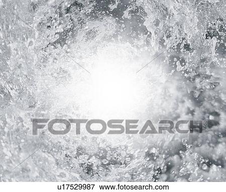 Stock Photo - Splashing water in black and white. Fotosearch