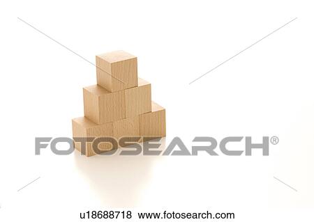Stock Photo - Stacked wooden blocks. Fotosearch