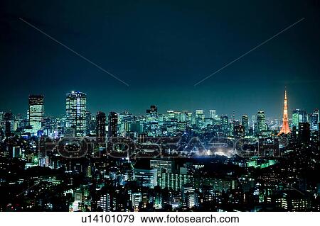 Stock Photo - Tokyo at Night. Fotosearch
