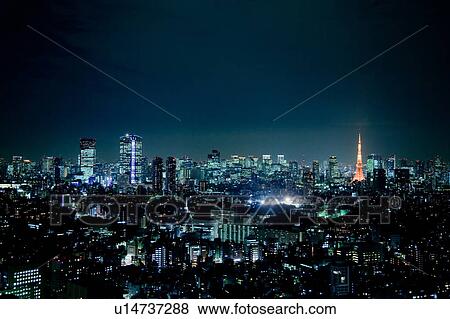 Stock Photo - Tokyo at Night. Fotosearch