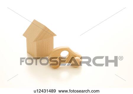 Toy house and car View Large Photo Image Stock Photo - Toy house and car. Fotosearch