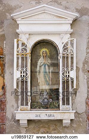 Stock Photo - Virgin Mary Sculpture. Fotosearch