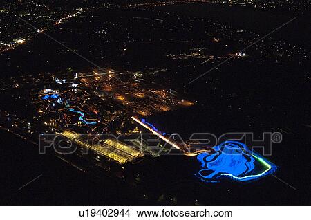 Picture - Winter illuminations of Nabana-no-sato, Aerial View. Fotosearch