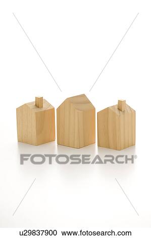 Stock Image - Wooden toy houses. Fotosearch