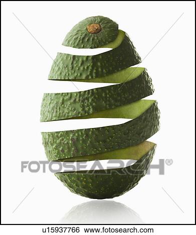 Stock Photograph - Avocado peel in avocado shape, studio shot. Fotosearch
