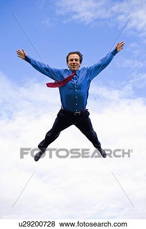 Stock Photo - Businessman mid-air. Fotosearch