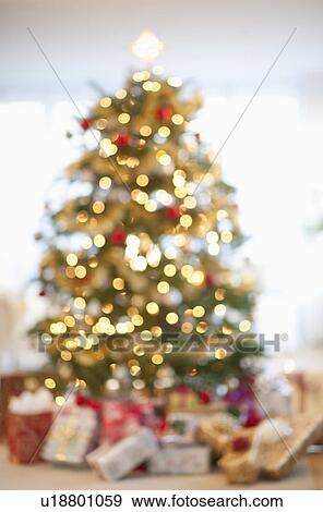 Christmas tree in living room View Large Photo Image Stock Photo - Christmas tree in living room. Fotosearch