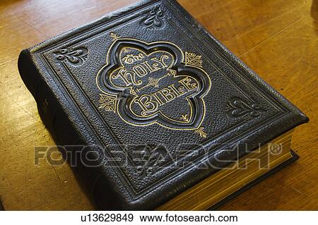 Close up of antique bible View Large Photo Image Stock Photo - Close up of antique bible. Fotosearch