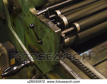 Close up of antique printing roller View Large Photo Image Stock Image - Close up of antique printing roller. Fotosearch