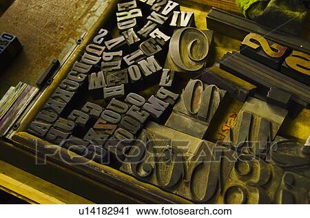 Close up of fonts from antique printing press View Large Photo Image Stock Image - Close up of fonts from antique printing press. Fotosearch