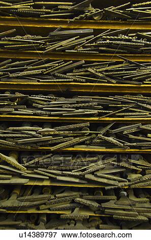 Stock Photo - Close up of printing blocks from antique book binding. Fotosearch