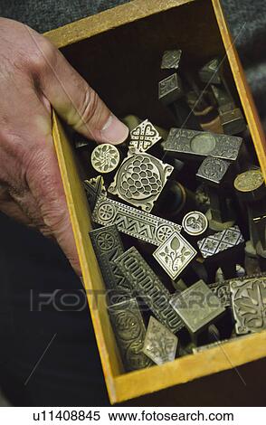 Close up of printing blocks from antique book binding View Large Photo Image Stock Photography - Close up of printing blocks from antique book binding. Fotosearch
