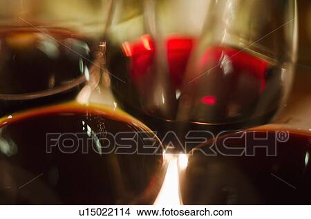 Close-up view of red wine glasses View Large Photo Image Picture - Close-up view of red wine glasses. Fotosearch