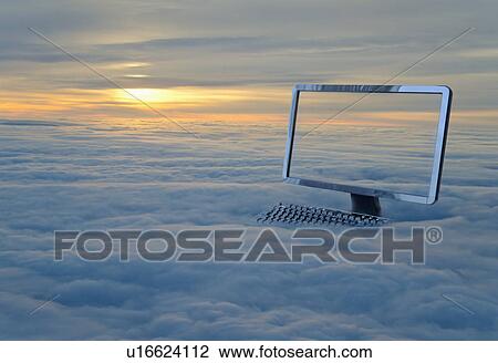 Computer monitor in clouds View Large Photo Image Stock Image - Computer monitor in clouds. Fotosearch