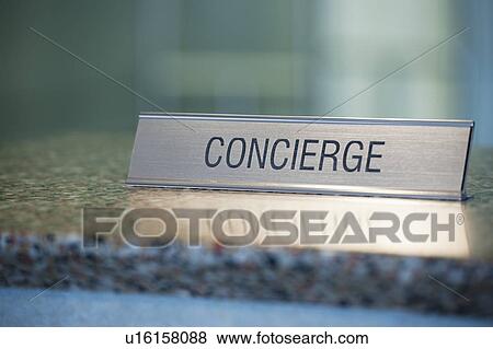 Concierge nameplate View Large Photo Image Stock Photo - Concierge nameplate. Fotosearch