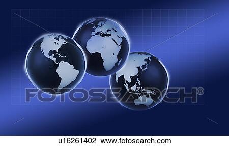 Digitally generated globes View Large Photo Image Stock Image - Digitally generated globes. Fotosearch