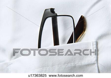 Glasses in pocket of doctors coat View Large Photo Image Stock Photography - Glasses in pocket of doctors coat. Fotosearch