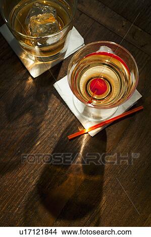 Picture - High angle view of drinks, studio shot. Fotosearch