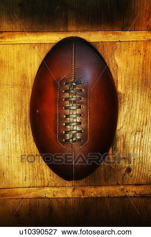 Stock Photo - Historic rugby ball. Fotosearch