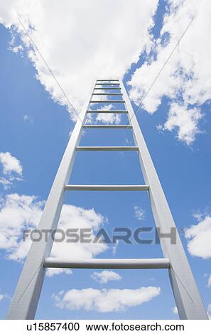 Ladder reaching cloudy sky View Large Photo Image Stock Image - Ladder reaching cloudy sky. Fotosearch