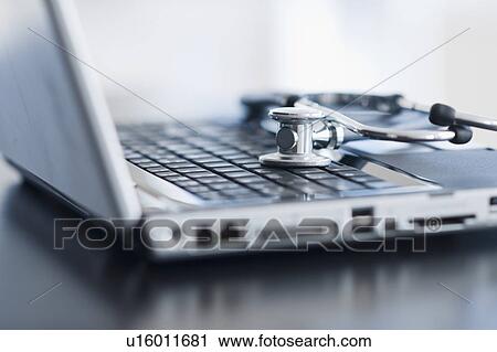Laptop with stethoscope View Large Photo Image Stock Image - Laptop with stethoscope. Fotosearch