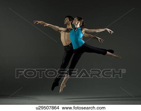 Picture - Pair of ballet dancers practicing. Fotosearch