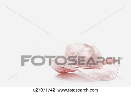 Stock Image - Pink straw hat. Fotosearch