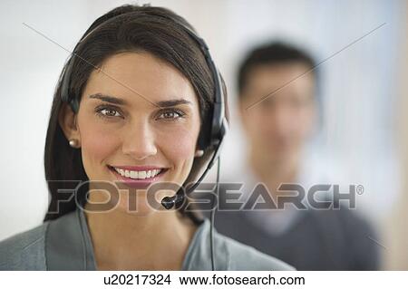 Portrait of female customer service representative View Large Photo Image Picture - Portrait of female customer service representative. Fotosearch