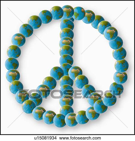 Studio Shot of peace symbol made of globes View Large Photo Image Picture - Studio Shot of peace symbol made of globes. Fotosearch