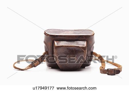 Stock Photo - Studio shot of vintage camera case. Fotosearch