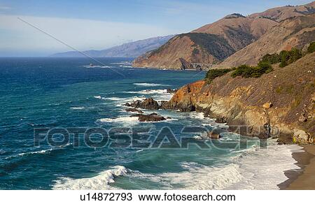 USA, California, Big Sur Coastline View Large Photo Image Stock Image - USA, California, Big Sur Coastline. Fotosearch