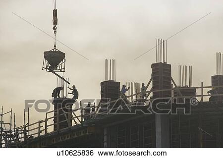 Stock Photograph - USA, California, Los Angeles, Lake Charles, casino under construction. Fotosearch