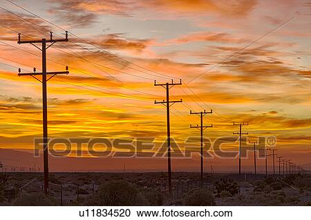 USA, California, Palm Springs, power line at sunrise View Large Photo Image Stock Image - USA, California, Palm Springs, power line at sunrise. Fotosearch