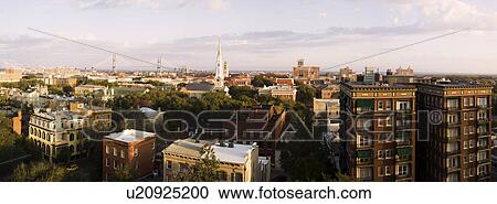 USA, Georgia, Savannah, Cityscape View Large Photo Image Stock Image - USA, Georgia, Savannah, Cityscape. Fotosearch