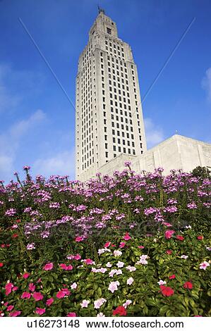 USA, Louisiana, Baton Rouge, State Capitol Building with flowers View Large Photo Image Stock Photo - USA, Louisiana, Baton Rouge, State Capitol Building with flowers. Fotosearch