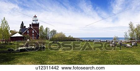 Stock Image - USA, Michigan, Big Bay Point lighthouse. Fotosearch