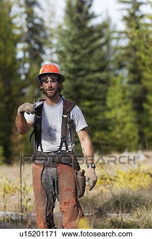 USA, Montana, Lakeside, portrait of lumberjack View Large Photo Image Stock Image - USA, Montana, Lakeside, portrait of lumberjack. Fotosearch