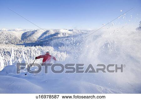 USA, Montana, Whitefish, skier on slope View Large Photo Image Stock Photo - USA, Montana, Whitefish, skier on slope. Fotosearch