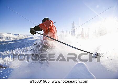 USA, Montana, Whitefish, skier on slope View Large Photo Image Stock Photography - USA, Montana, Whitefish, skier on slope. Fotosearch