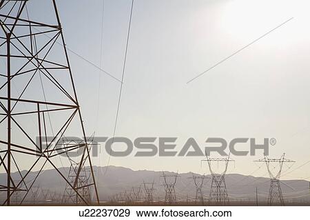 USA, Nevada, electricity pylons View Large Photo Image Stock Photo - USA, Nevada, electricity pylons. Fotosearch