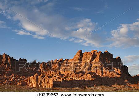 Stock Image - USA, Nevada, Valley of Fire, Red Rock Hills. Fotosearch
