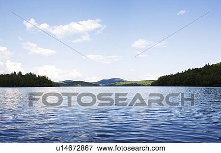 Stock Photo - USA, New York State, Adirondack Mountains, Upper Saranac Lake . Fotosearch
