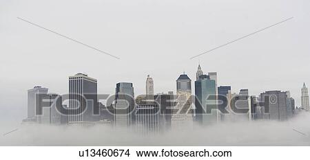 USA, New York State, New York City, Skyline in fog View Large Photo Image Picture - USA, New York State, New York City, Skyline in fog. Fotosearch