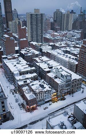 Stock Photograph - USA, New York State, New York City, Winter cityscape. Fotosearch