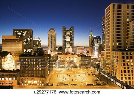USA, Ohio, Columbus, Downtown illuminated at night View Large Photo Image Stock Photograph - USA, Ohio, Columbus, Downtown illuminated at night. Fotosearch