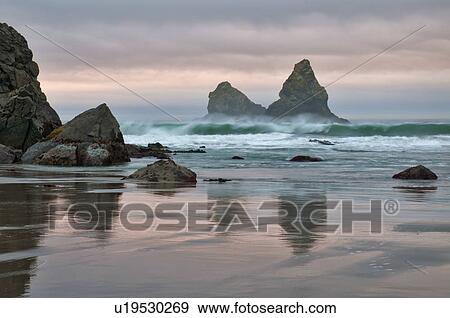 USA, Oregon, Bullards Beach View Large Photo Image Stock Photo - USA, Oregon, Bullards Beach . Fotosearch