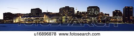 Stock Photo - USA, Wisconsin, Madison skyline at dusk. Fotosearch